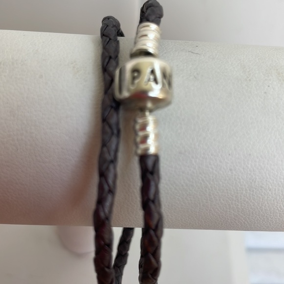 Pandora Double Braided Purple Leather Bracelet - Picture 2 of 4